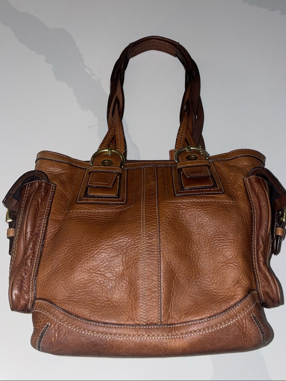Vintage Coach Y2K MIA SoHo Pebbled Whiskey Leather Tote 10049 - Picture 1 of 16